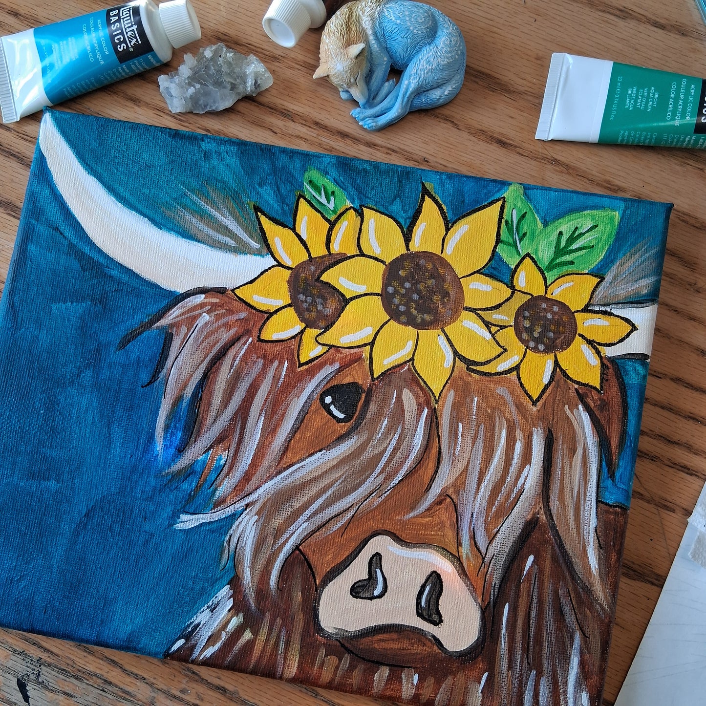 Turquoise Highland Cow