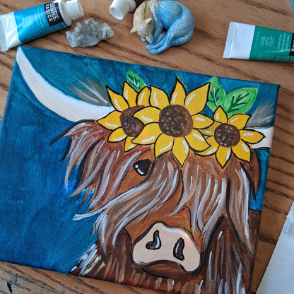 Turquoise Highland Cow