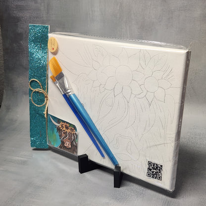 Turquoise Highland Cow